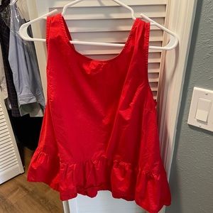 J.Crew Tie Back Red Peplum Blouse